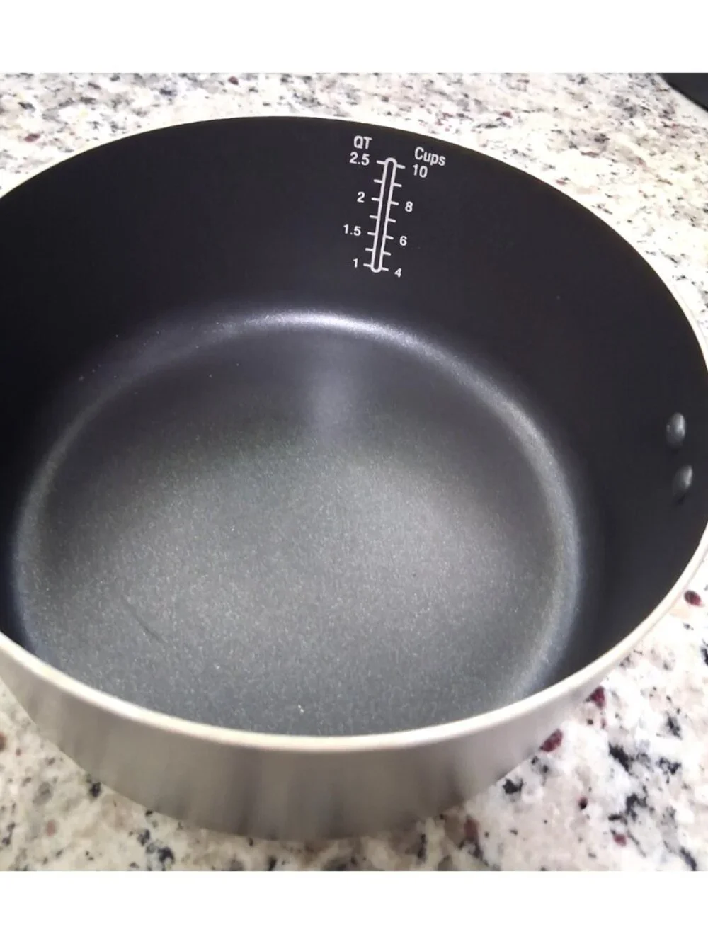 T-fal Heat Mastery Non-Stick Saucepan Black measurements inside pan 2.5 qt